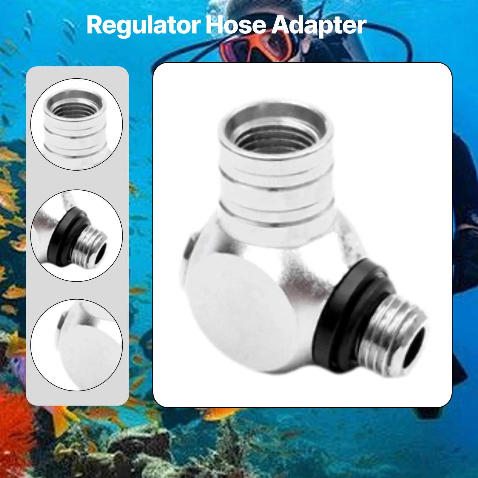 Scuba Diving Regulator Hose Adapter Replacement 1st Stage Professional High Performance for Water Sports Snorkeling