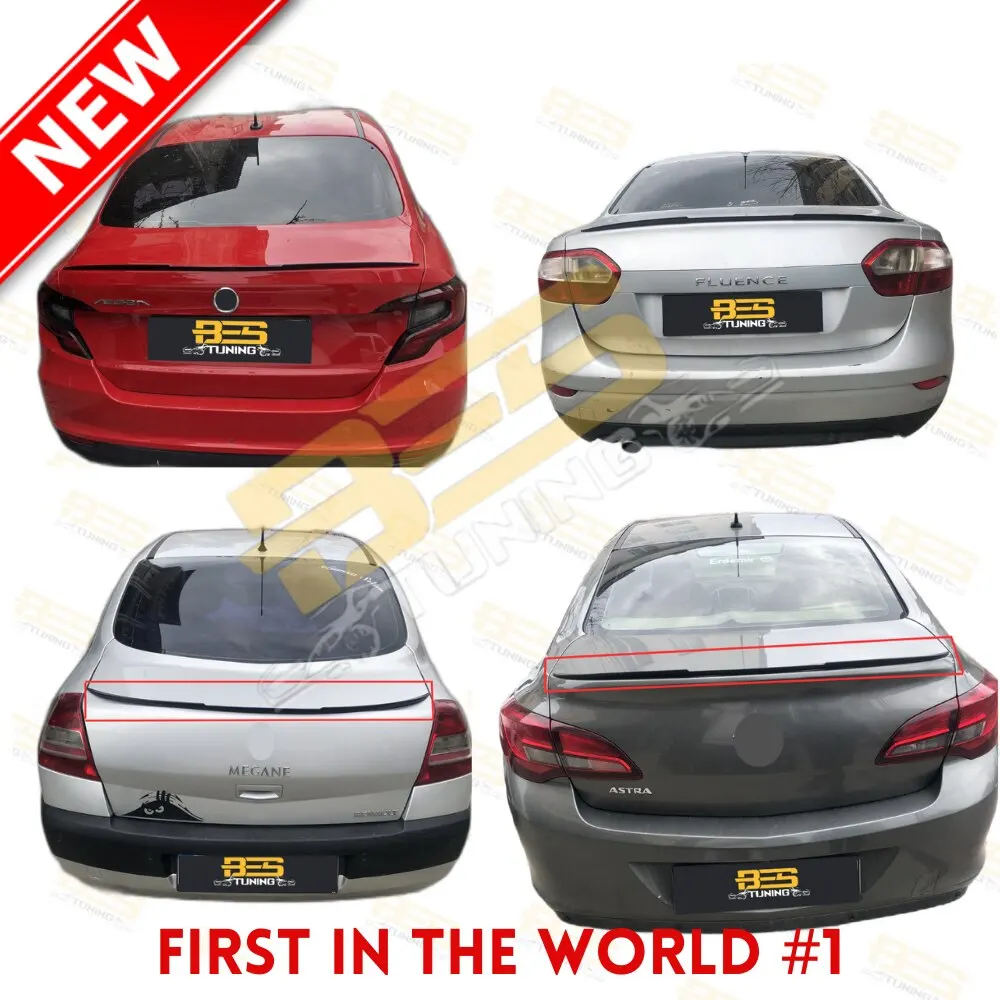 Rear Trunk Bat Style Spoiler For UNIVERSAL Car Accessories Lip Plastic Glossy Black Wing Sport Exterior Parts Tuning