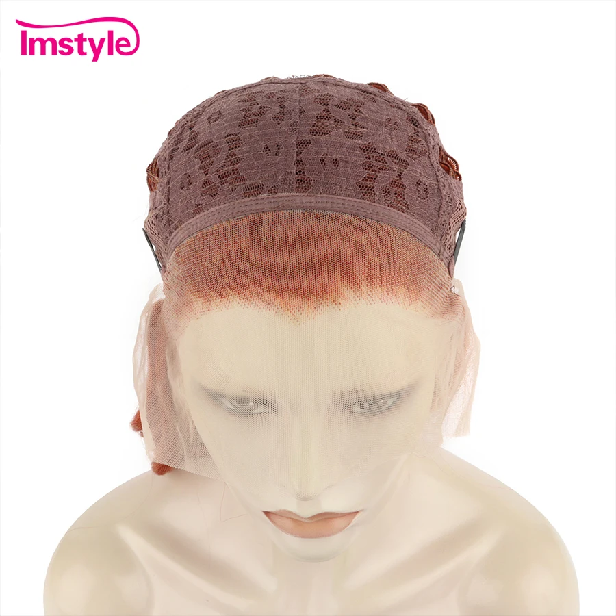 Imstyle-Perruque Lace Front Synthétique Longue pour Femme, Perruques Wavy Naturelles, Perruques Csplay, Documents Mixtes Cuivre, Degré de Chaleur,