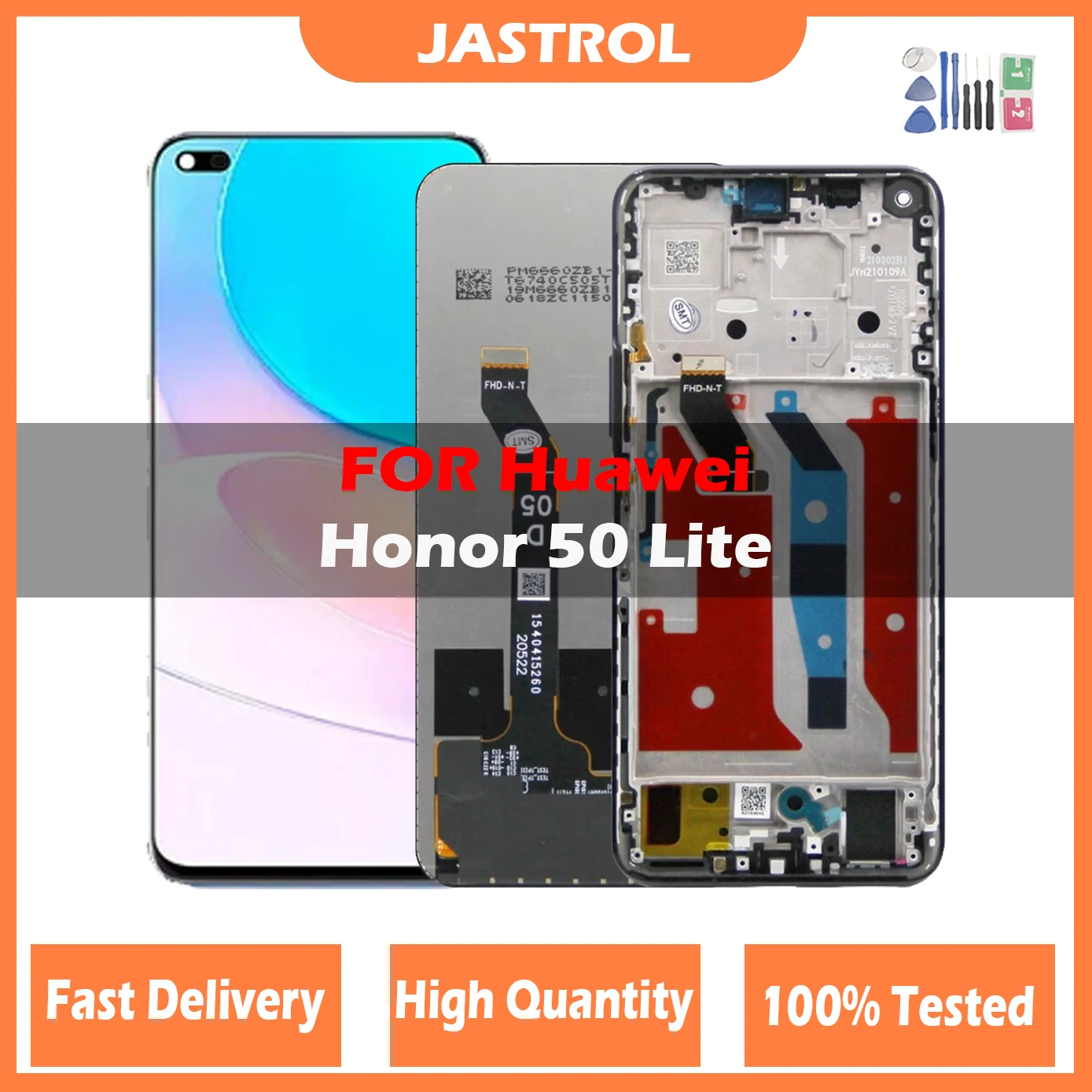 Original For Huawei Honor 50 Lite NTN-LX1 LCD Display Screen Touch Panel Digitizer For Honor 50Lite NTN-L22L LCD With Frame