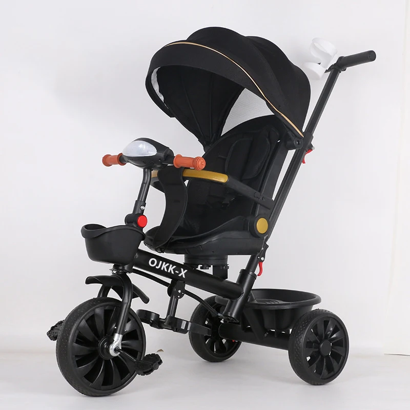 Children's tricycle, lightweight and foldable, baby can push and ride the bicycle, 3-6 years old baby stroller, luxurious