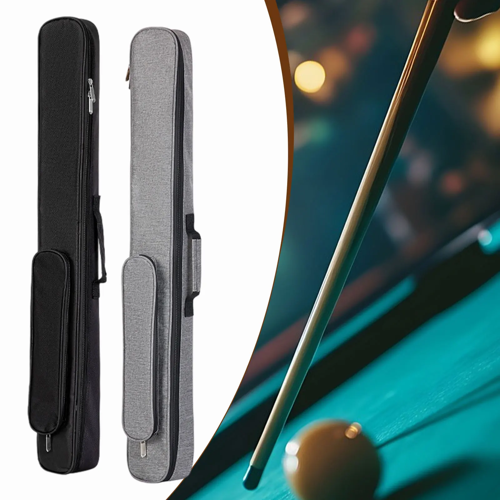 ​Professional Billiards Pool Cue Carry CasePadded Interior Protects Your Cue Sticks Features a Handy Zippered Pocket for Chalk