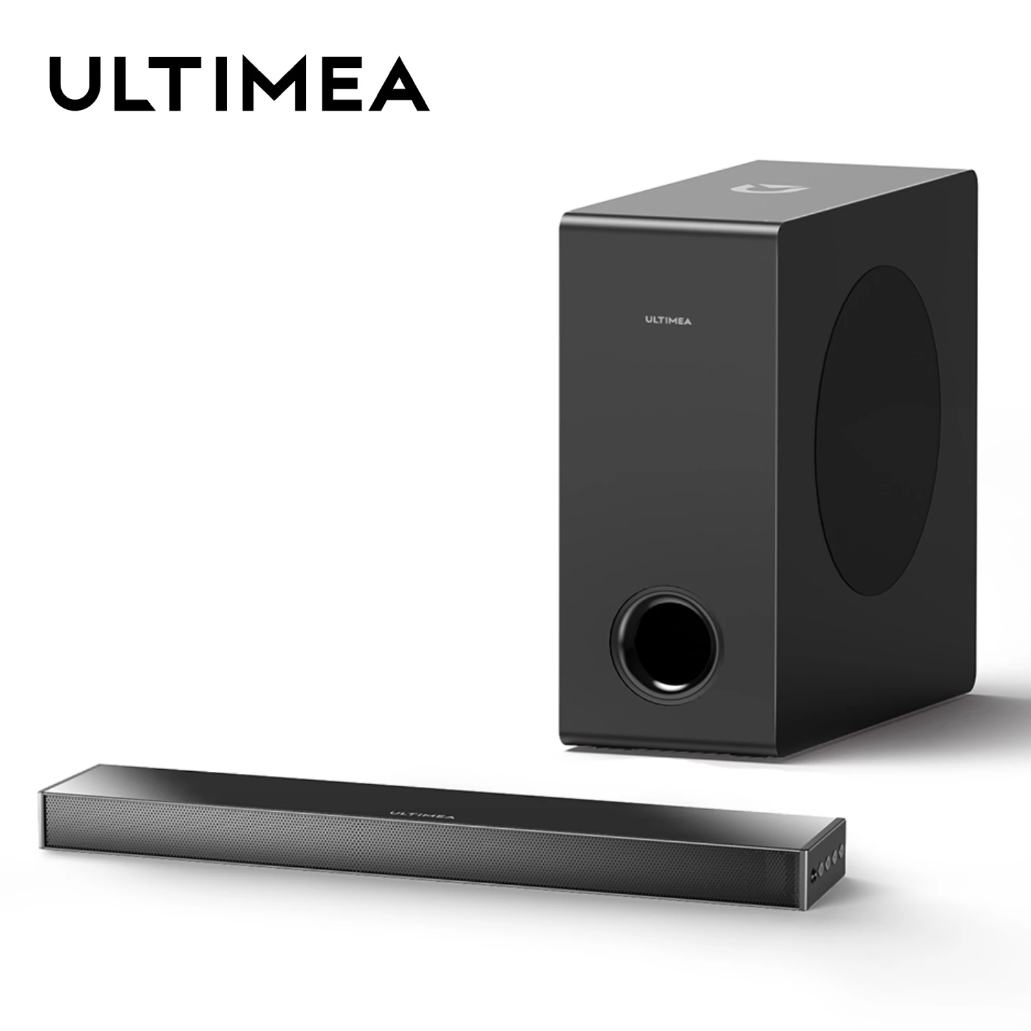 ULTIMEA 2.1-Kanal Ultra Slim Soundbar mit 5,25'' Kabelgebundenem Subwoofer, HDMI ARC, BassMX Tiefbass, 3 EQ-Modi, TV- und PC-Gaming-Lautsprecher