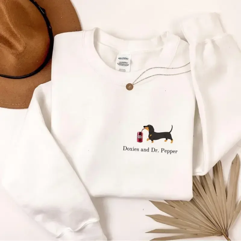 

Пуловер для любителей таксы, толстовка унисекс с изображением собаки, которую можно стирать в машине, топ с круглым вырезом, милая рубашка Dr Pepper, подарок для собаки и газировки