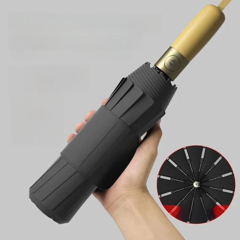 Parapluie automatique anti-tempête, 348 nervures renforcées coupe-vent, UV UPF 50+, protection contre le soleil et la pluie, parapluies pliants pour hommes et femmes