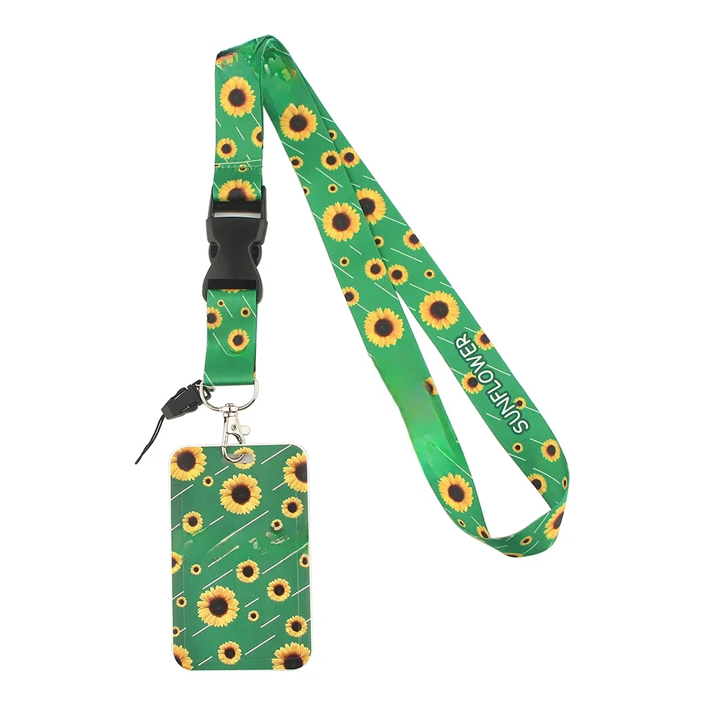 PF217 Dongmanli handicapés cachés tournesol art lanière pour porte-clés carte d'identité porte-Badge porte-clés cou sangles accessoires