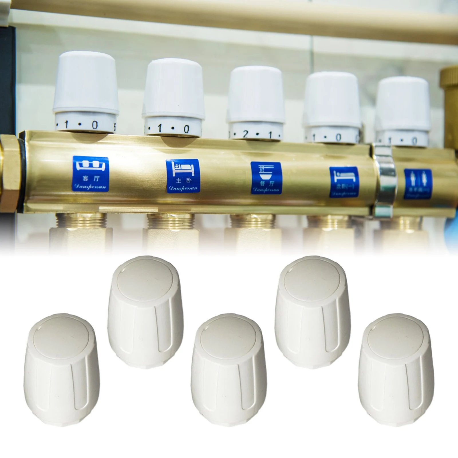 5Pcs Radiator Valve Caps Swivel in adjustable Durable waterproof Direct Replacement for Household Living Room Hotel Winter