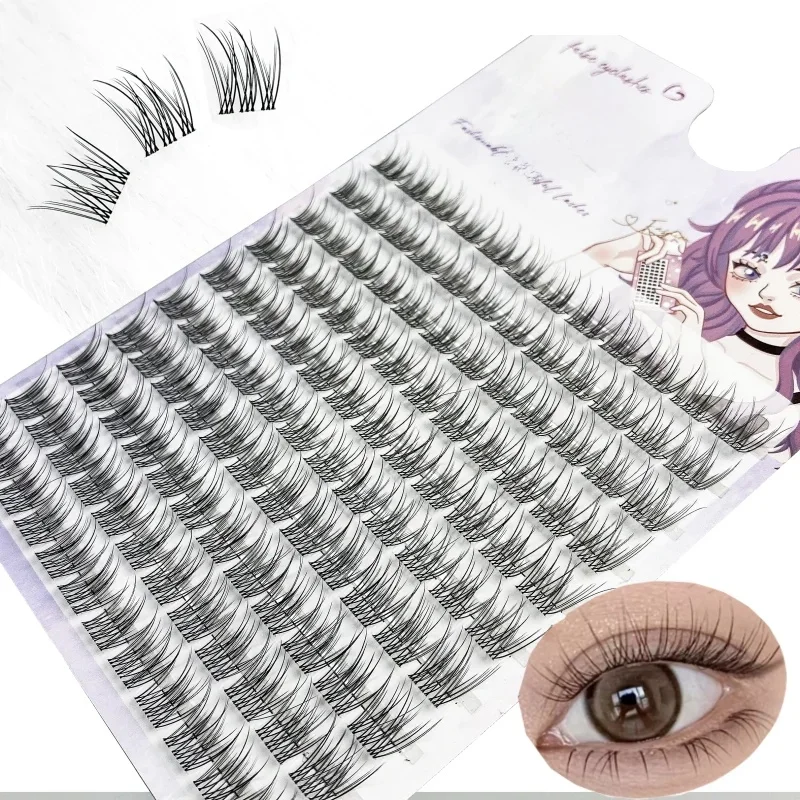 1/Box 120 Bündel Nerz-Kunstwimpern Natürliche Russische 3D-Wimpern Einzelne Wimpernverlängerung Cluster Make-up-Tool Großhandel Wimpern