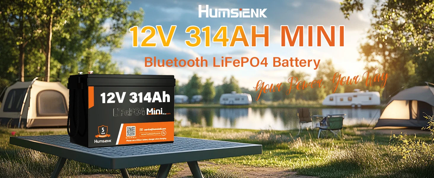 Humsienk 12V 314Ah LiFePO4 Lithium-Batterie 200A BMS 15000 Zyklen für Off-Grid/RV/Camping/Marine/Energiespeicher/5 Jahre Garantie/UL 1973 – Detail 1