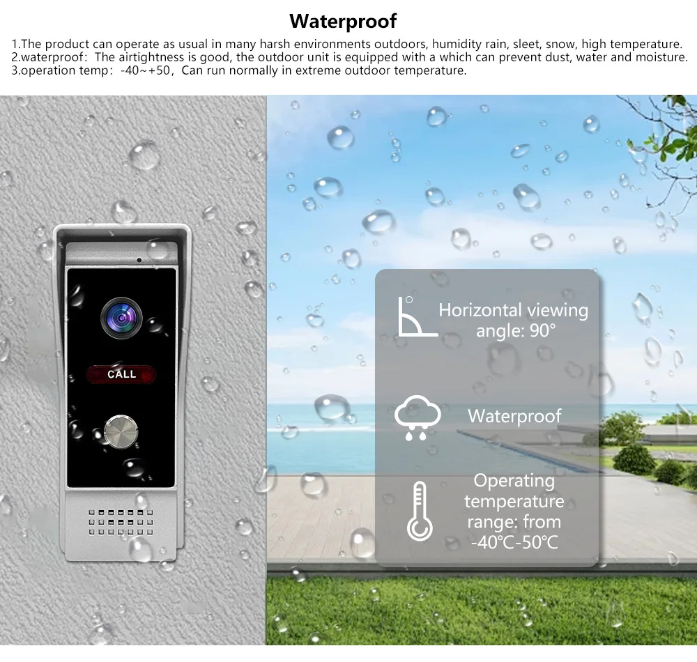 7-zoll Tuya Wifi Video Intercom FHD1080P Farbe Touch Screen Outdoor Türklingel Bewegungserkennung Tuya Smart Remote View