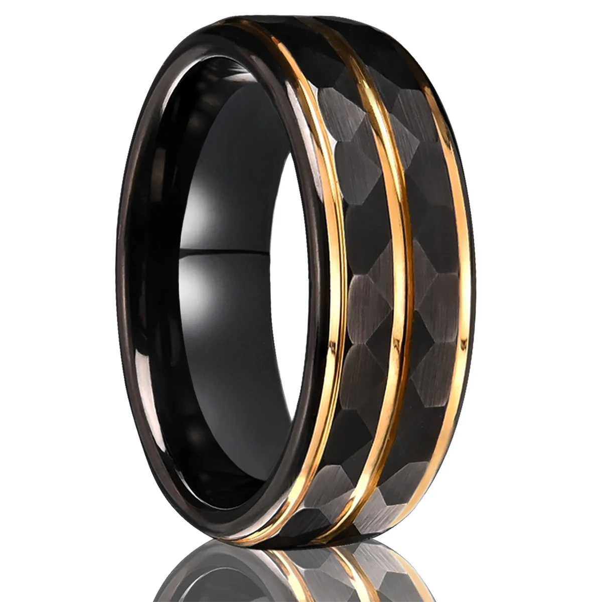 Gothic-Schmuckringe für Herren, minimalistischer schwarzer Wolframring, luxuriöser Joyeria-Punk-Schmuck, Accessoires für Herren, Mode, Aneis – Detail 2