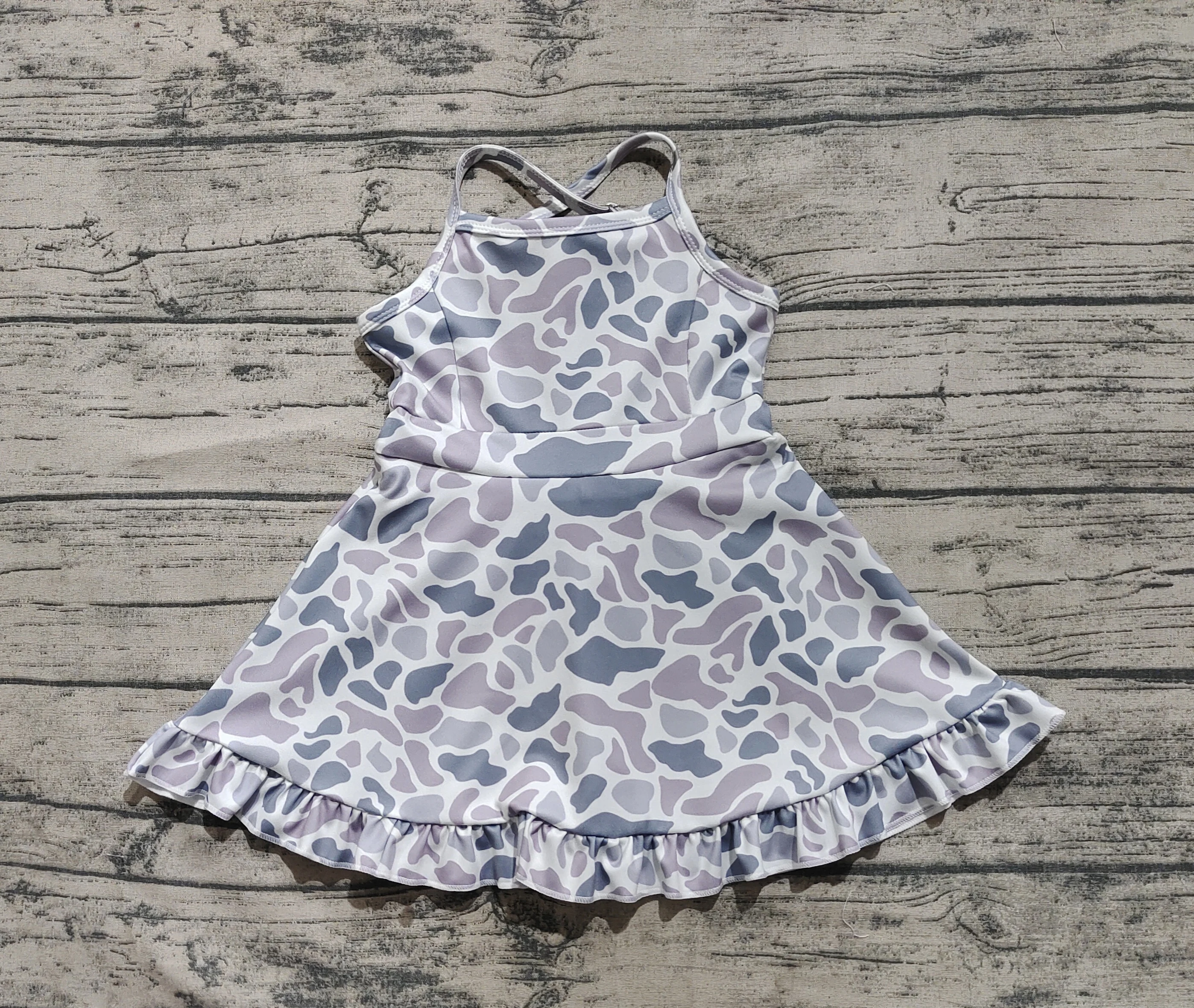 

Детская летняя одежда Z103-16, безрукавные платья для девочек с камуфляжным принтом, наряды для девочек