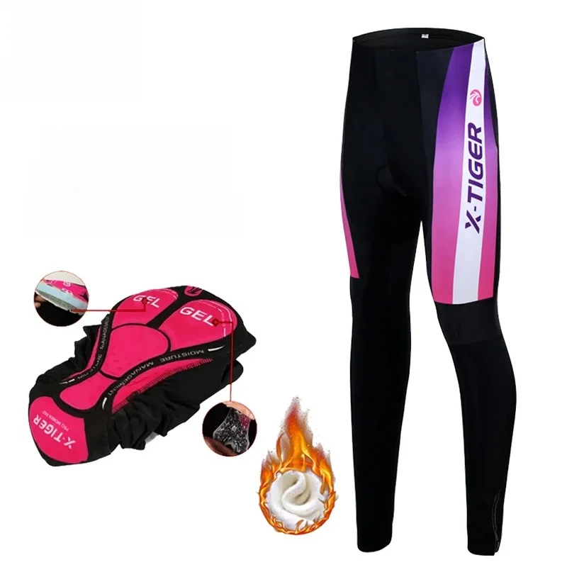 AliExpress X-TIGER Women Cycling Trousers Winter Warm TMB Mountain Bicycle Tights Coolmax 5D Gel Pad Warm Pants