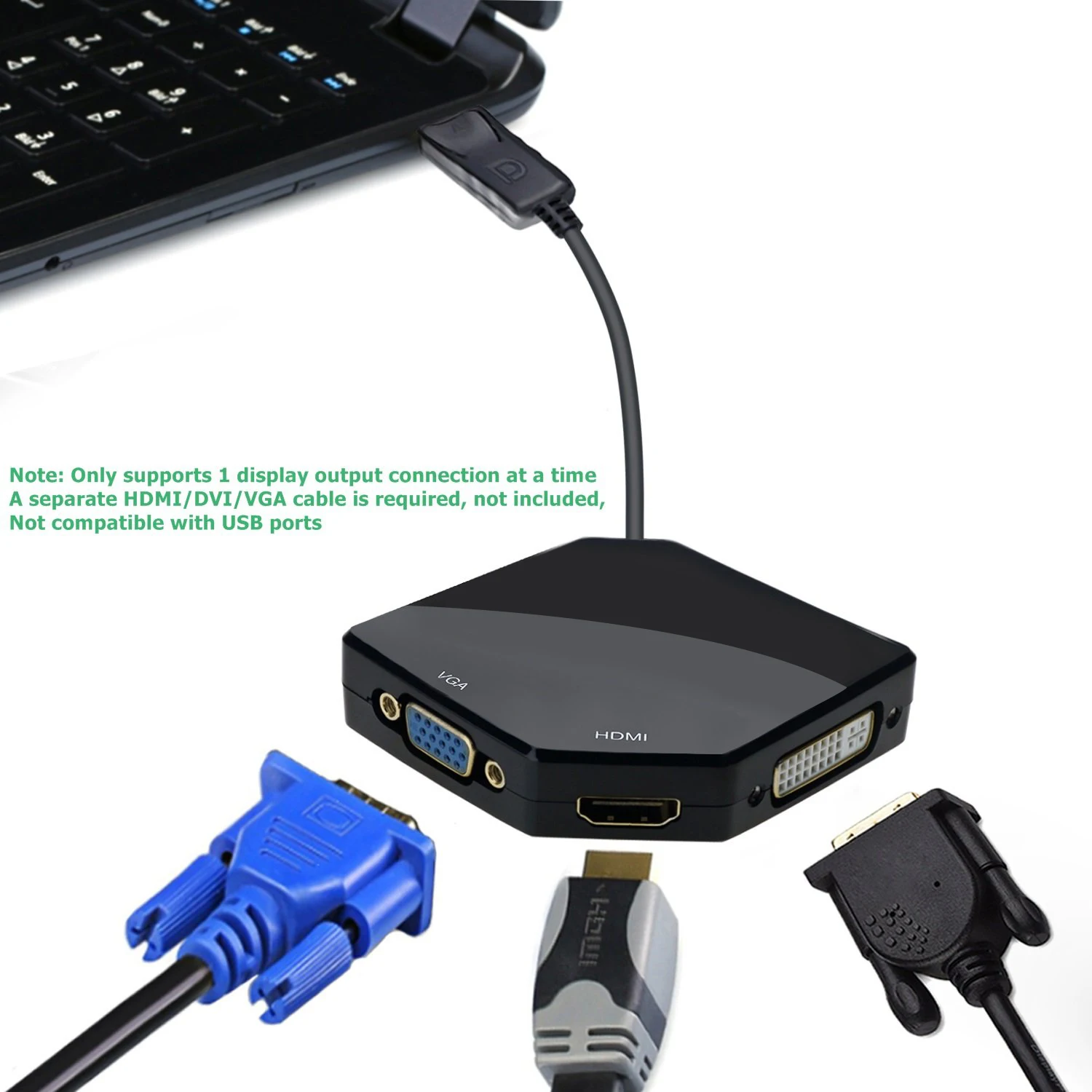 Multifunctionele Grote Displayport Dp2 Naar Hdmi Vga Dvi Kabel Converter Adapter