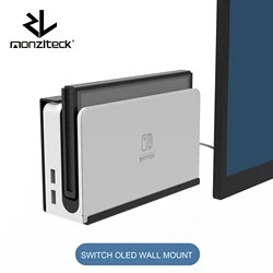 Monzlteck-soporte de pared para Nintendo Switch, OLED y Original, accesorios para juegos, cerca o detrás de la TV