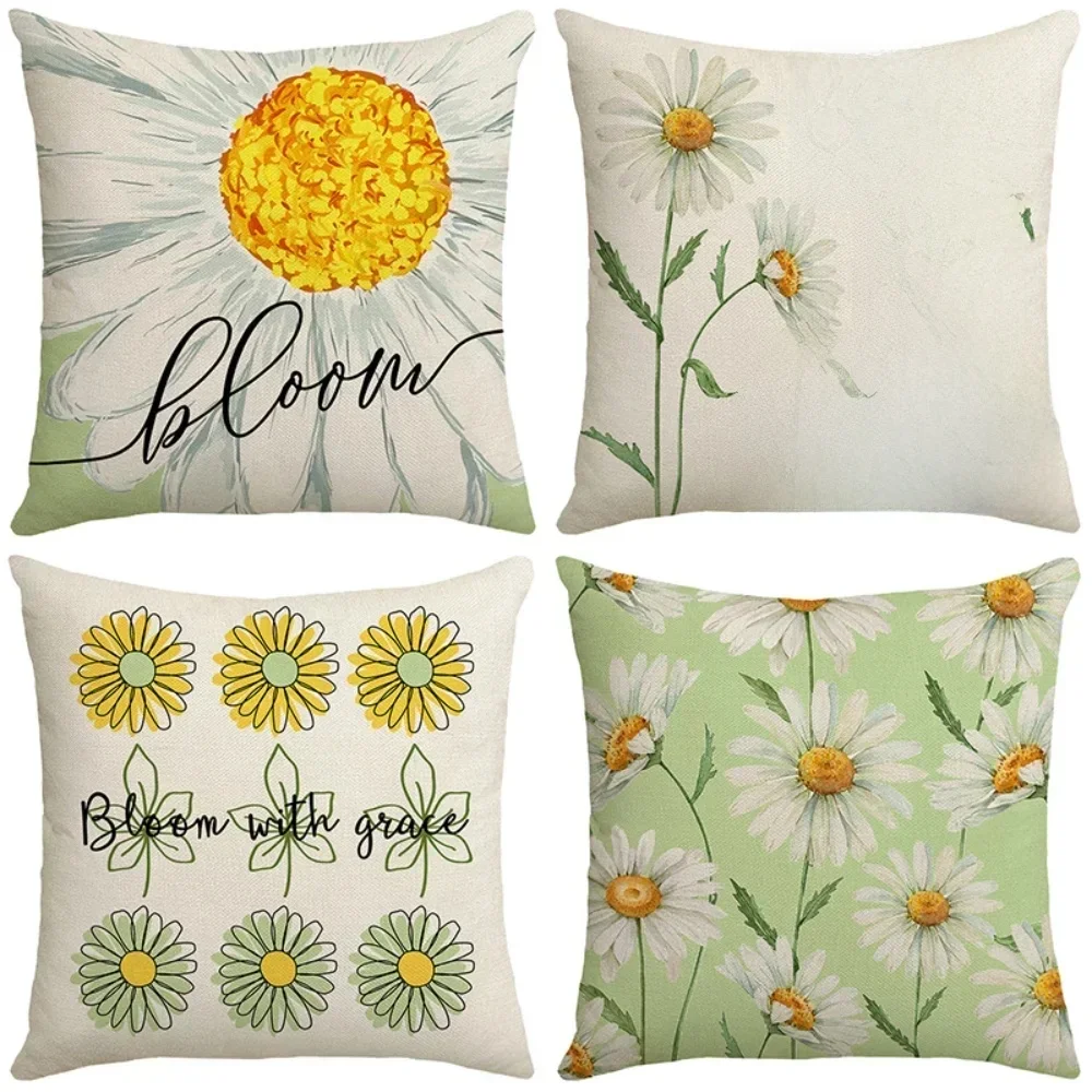 AliExpress Spring Home Decor Cushion Cover 45X45 Cm Living Room Bedroom Decorative Polyester Pillowcases Flowers Bike Printed Pillow Cover