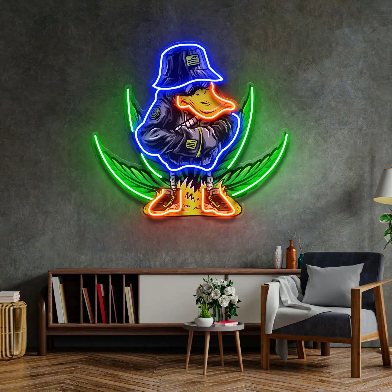 

Duck In Weed Neon Sign Wall Art Decor Duck Game Room Bedroom Wall Hanging UV Print Bar Club Neon Bar Club Game Room Neon