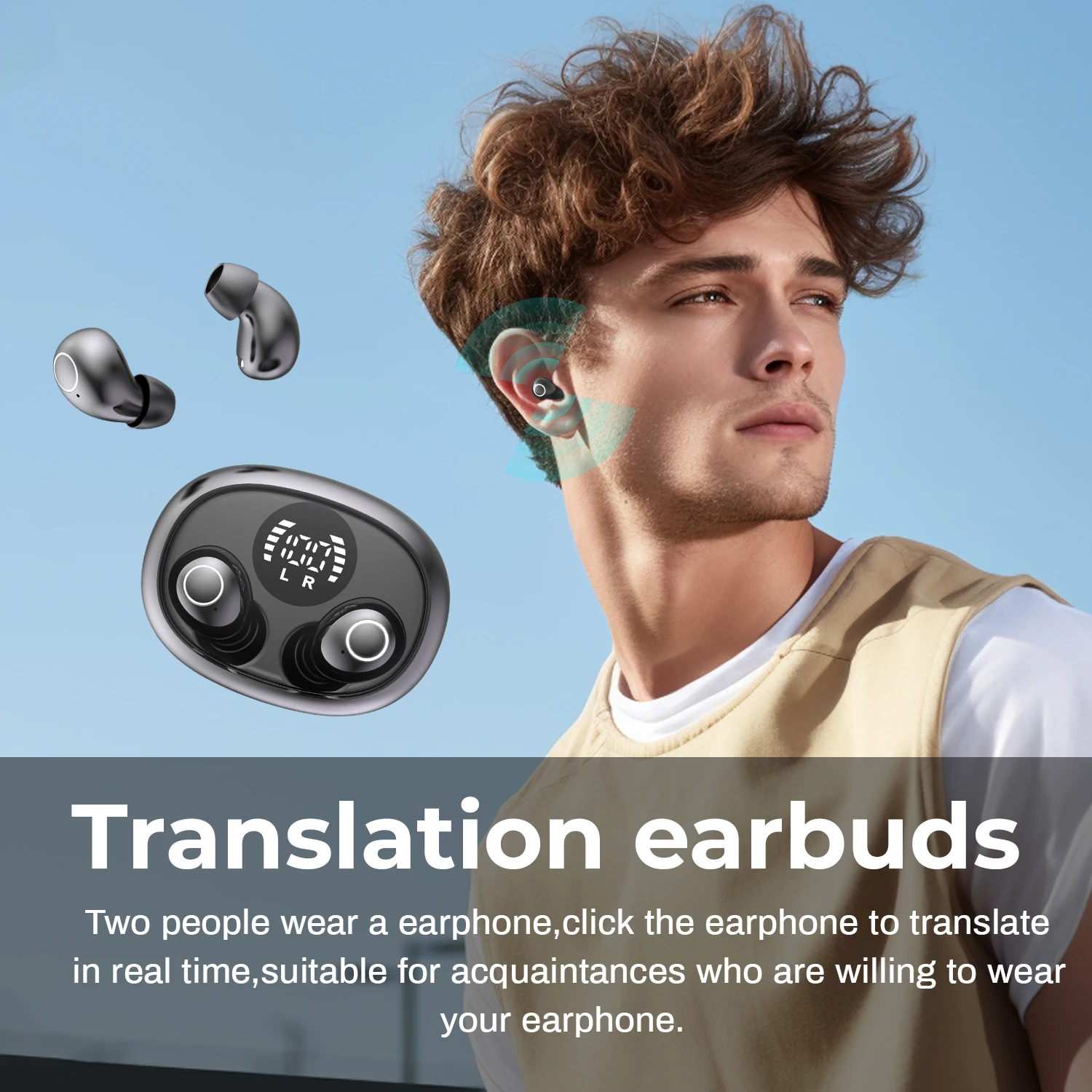 AI Translation Wireless Earphones 5.4 Bluetooth Headphones Sport Sleep Earbuds Noise Reduction Headset For Xiaomi Huawei Headset