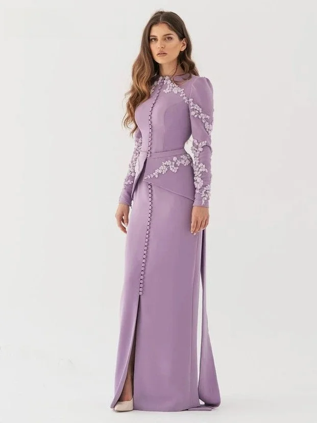 Na szczęście wieczorowa elegancka Vintage z koralikami guzikami o długości podłogi dostosowanej formalna okazja sukienka na studniówkę suknie wieczorowe — zdjęcie 2