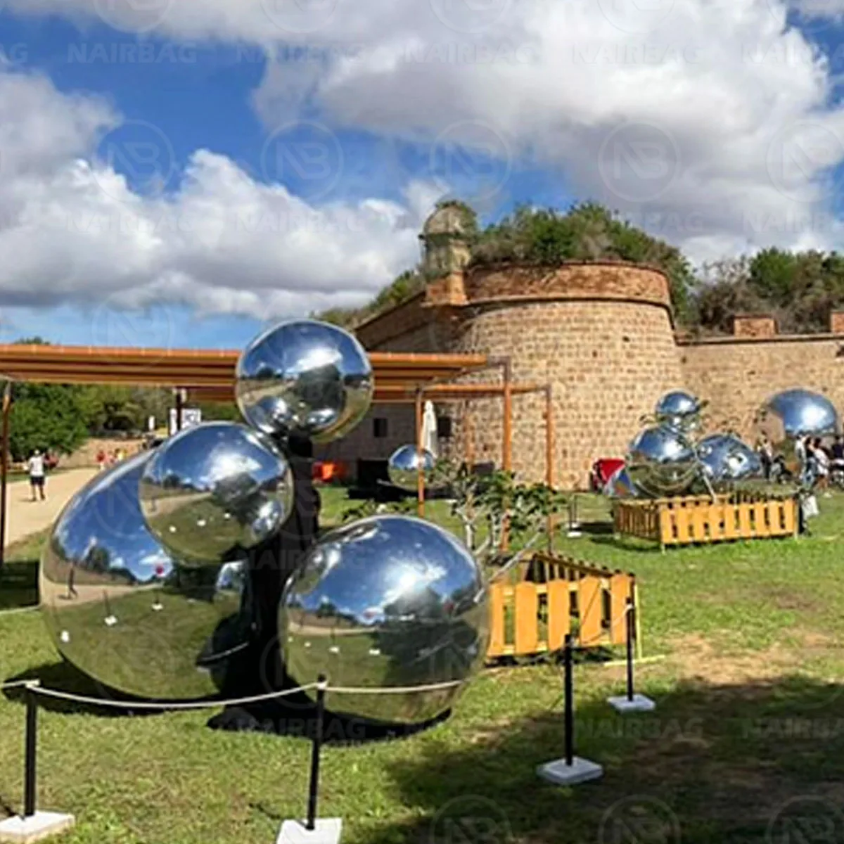 Boule miroir gonflable réfléchissante en PVC, pour fête de mariage, usage Commercial, boule Disco gonflable décorative pour cour de vacances en plein air brillante