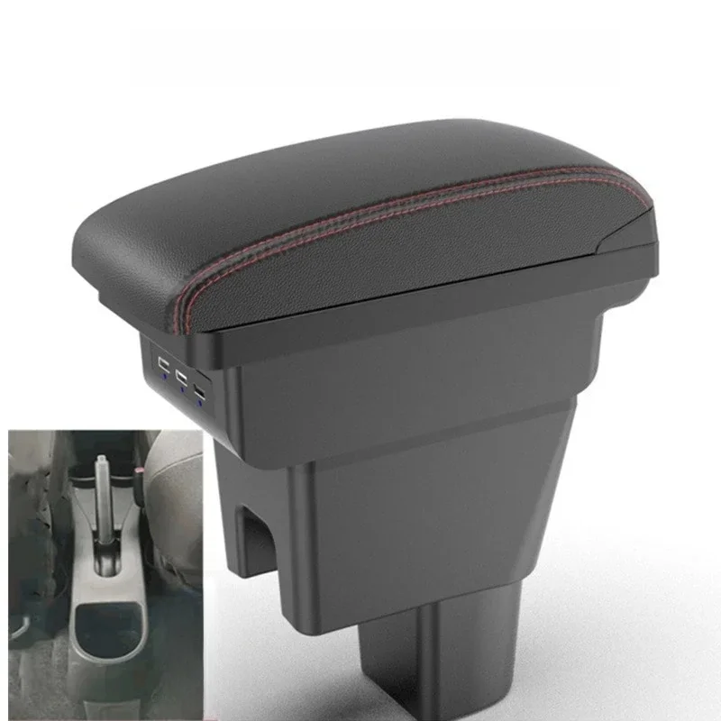 Boîte d'accoudoir de voiture pour Suzuki Celerio, boîte de rangement centrale de voiture pour Celerio en cuir PU Led SUB