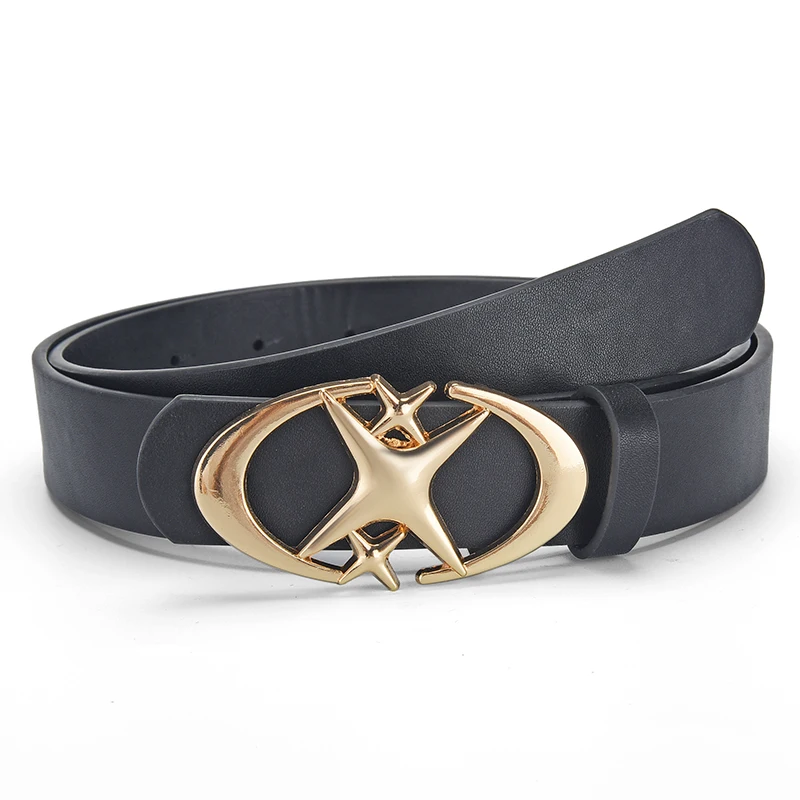 Männer Gürtel Punk Stern Schnalle Gürtel Design Kreuz Metall Vintage Gothic Männer Frauen Y2K Gürtel Pu Leder Gürtel Hosen Jeans neutral Gürtel – Detail 5