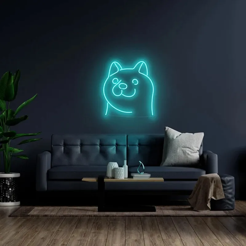 Imagem -05 - Dog Neon Light com Usb Shiba Inu Neon Sign Presente para Pet Decoração para Casa