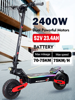 2025 EU New 2400W Dual Motor 52V 23.4ah Electric Scooter with 11 Inch Tires, Maximum Speed of 75 km/h, Range of 80km Scooter