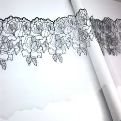 Nude Embroidery Lace Fabrics DIY Bra Needle Work Accessories Black Mesh Embroidered Lace For Dress Sewing Crafts