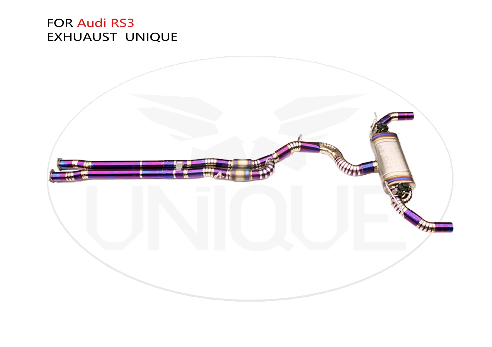 

UNIQUE Titanium Alloy Exhaust Pipe Manifold Downpipe is Suitable for Audi RS3 Auto Replacement Modification Electronic Valve