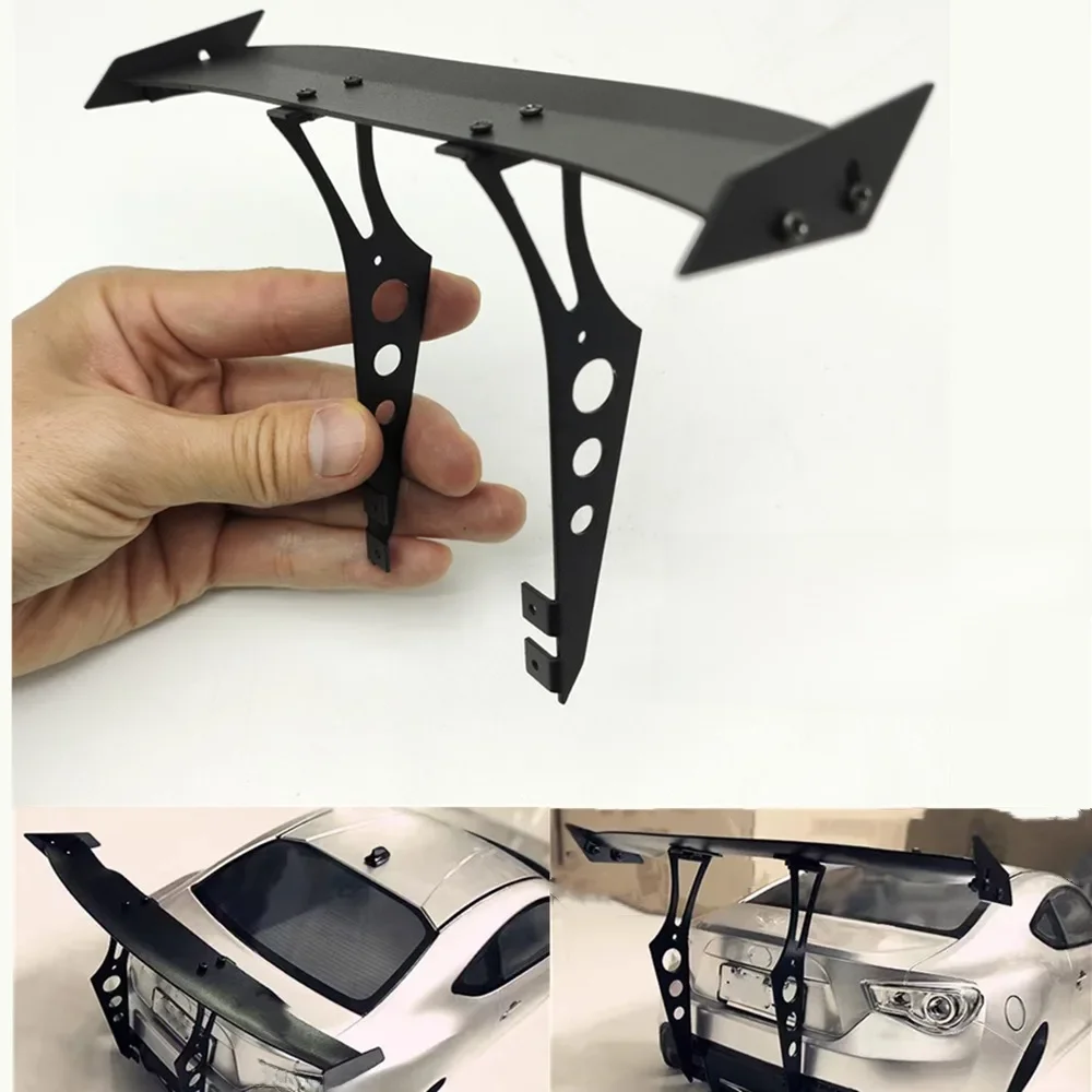 Becquet arrière d'aile arrière en métal pour voiture de course sur route 1/10 RC TAMIYA TT01 TT02 XV01 PTG2 HSP 94123 FW06 SAKURA mise à niveau