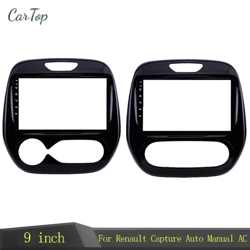 9 Inch Car Radio Frame For Renault Capture 2018 Manual AC Auto AC Multimedia Fascia DVD GPS MP5 Panel Bezel Cover