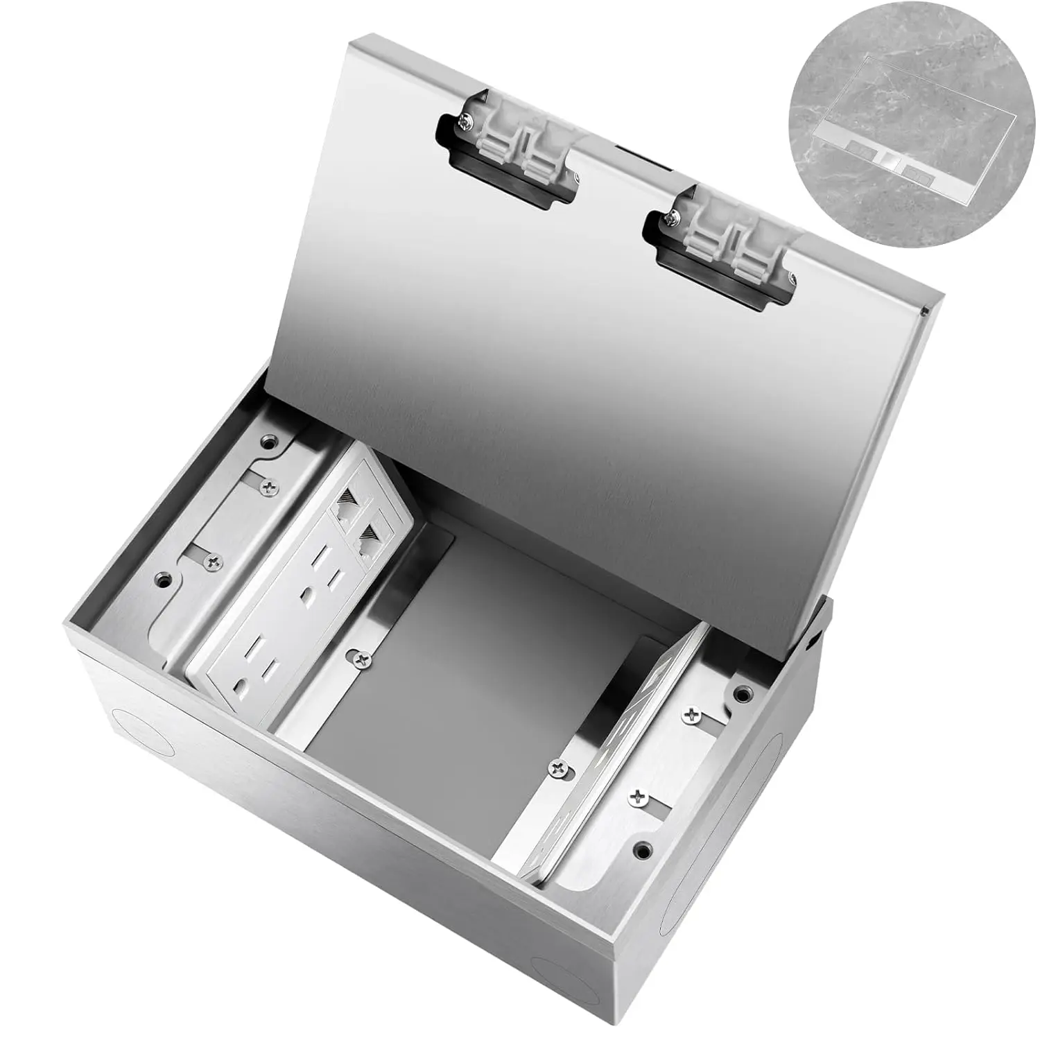 Built-In Floor Socket Outlet Box Inlaid Waterproof  Floor Socket Recessed Modern Hidden Multi Socket Outlets for Home & Office