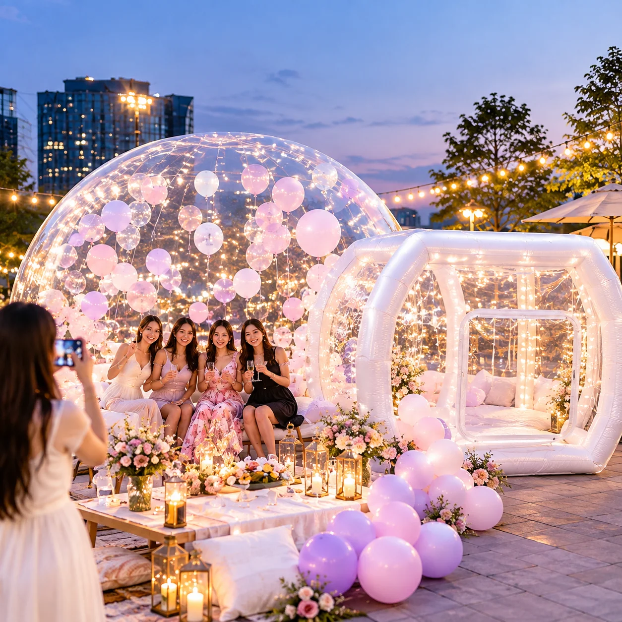 4M Aufblasbares Schloss-Bubble-Haus mit Gebläse, Transparentes Kuppelzelt für Hochzeiten, Partys, Events, Fotografie-Hintergrund, Kinderspielzeug, Geschenk