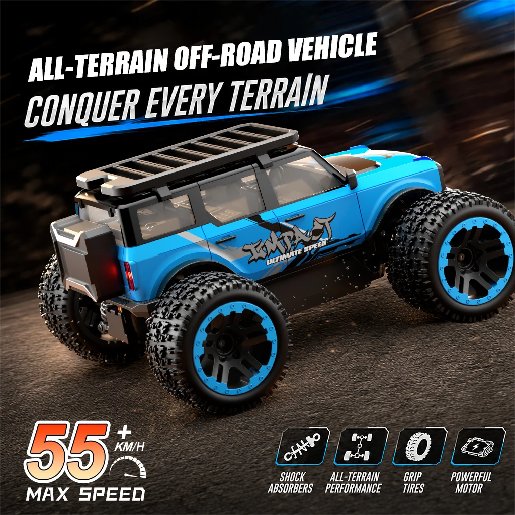ZNLYRION SG201MAX RC Monster Truck 4WD Brushless 1:20 Maßstab 55KM/H 2,4G Ferngesteuertes Offroad-Auto mit LED-Lichtern für Jungen und Erwachsene
