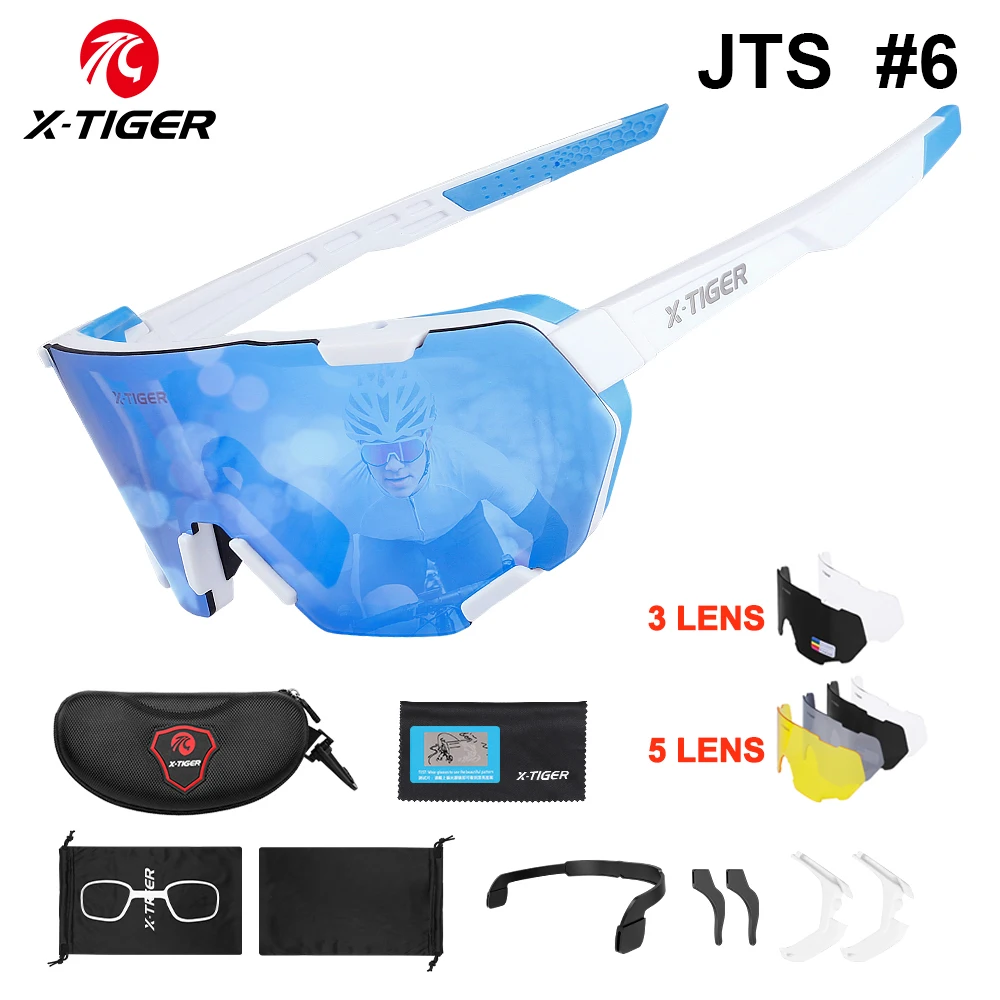 X-TIGER Polarisierte Fahrradbrille Photochrome Fahrradbrille Outdoor-Sport Herren Sonnenbrille Damen MTB Rennrad Sonnenbrille