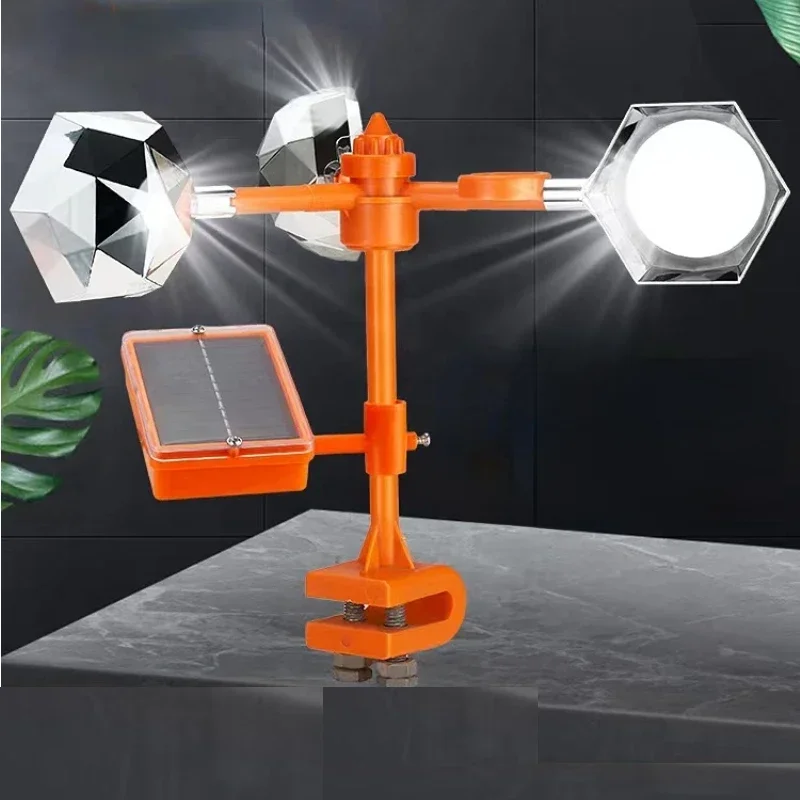 Répulsif Solaire Ultrasonique pour Oiseaux, Réflecteur Rotatif Résistant à 360 °, Dispositif pour Conduire les Oiseaux dans le Jardin et les Légumes