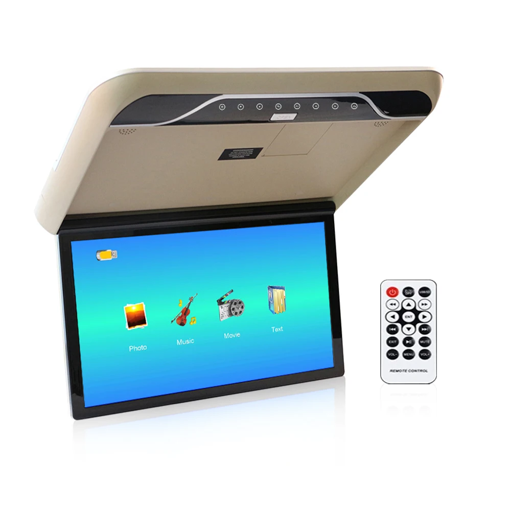 19 ''Auto Dak Monitor MP5 LCD Flip Down Scherm Overhead Multimedia Video Plafond Dakmontage Display Ingebouwde FM-zender