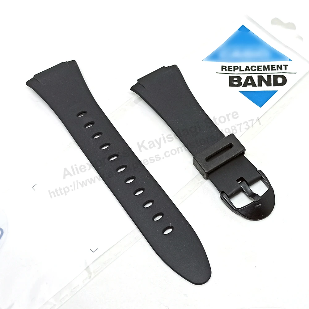 15mm Black Rubber Watch Band / Strap compatible Casio AQ-E10 , AQ-E10G , F-E10 , F-E10G