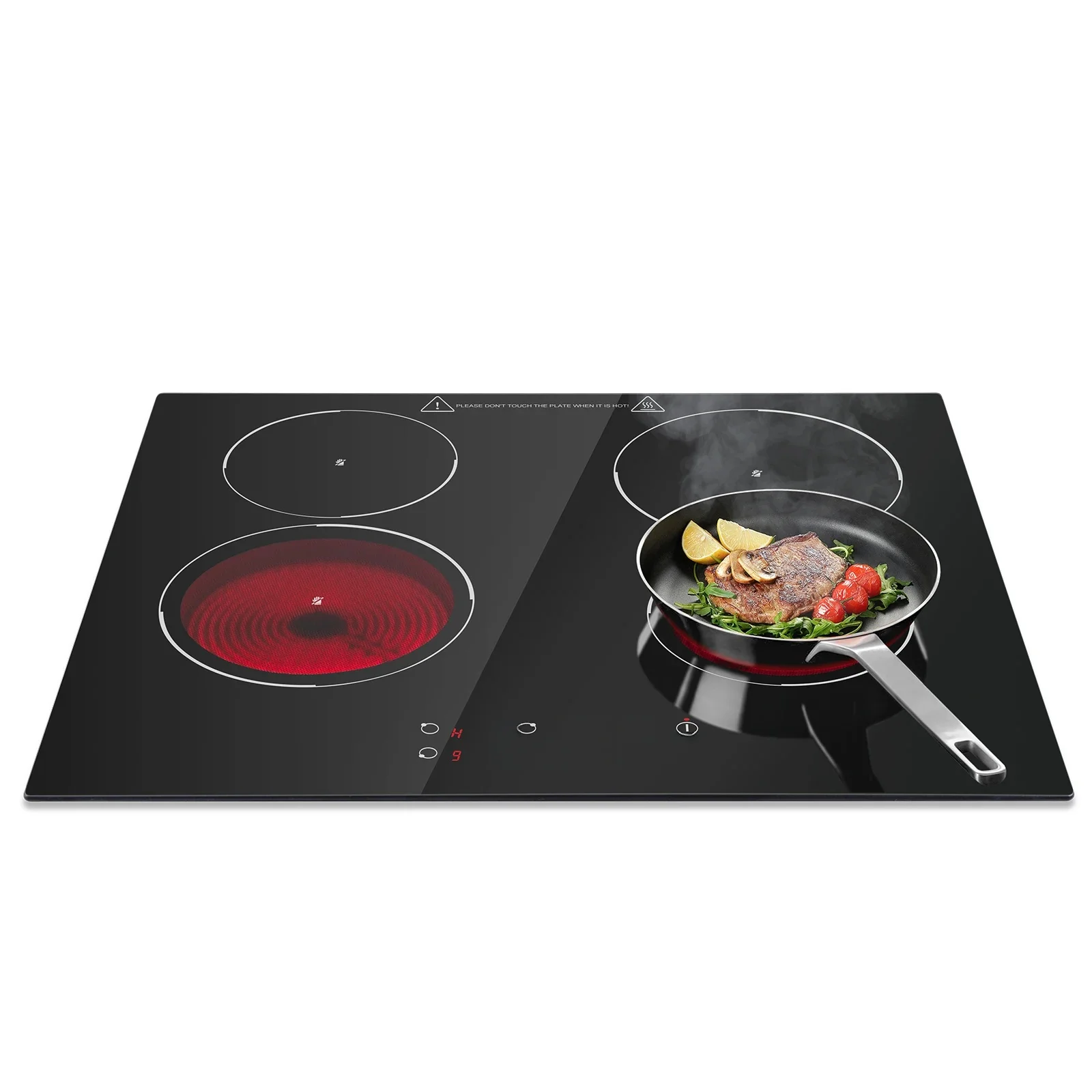 KICHPOWER 60 cm glas 4 platen Touch control, 9 vermogensniveaus keramische kookplaat - afbeelding 2