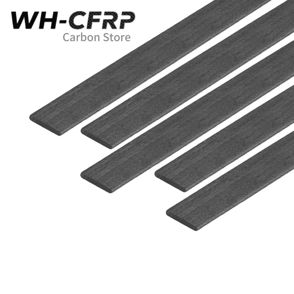 Carbon Fiber Flat Bar 0.5mm to 4mm Width 4pcs 500mm Solid Strip for RC Drone Frame DIY Model Building High Strength Lightweight