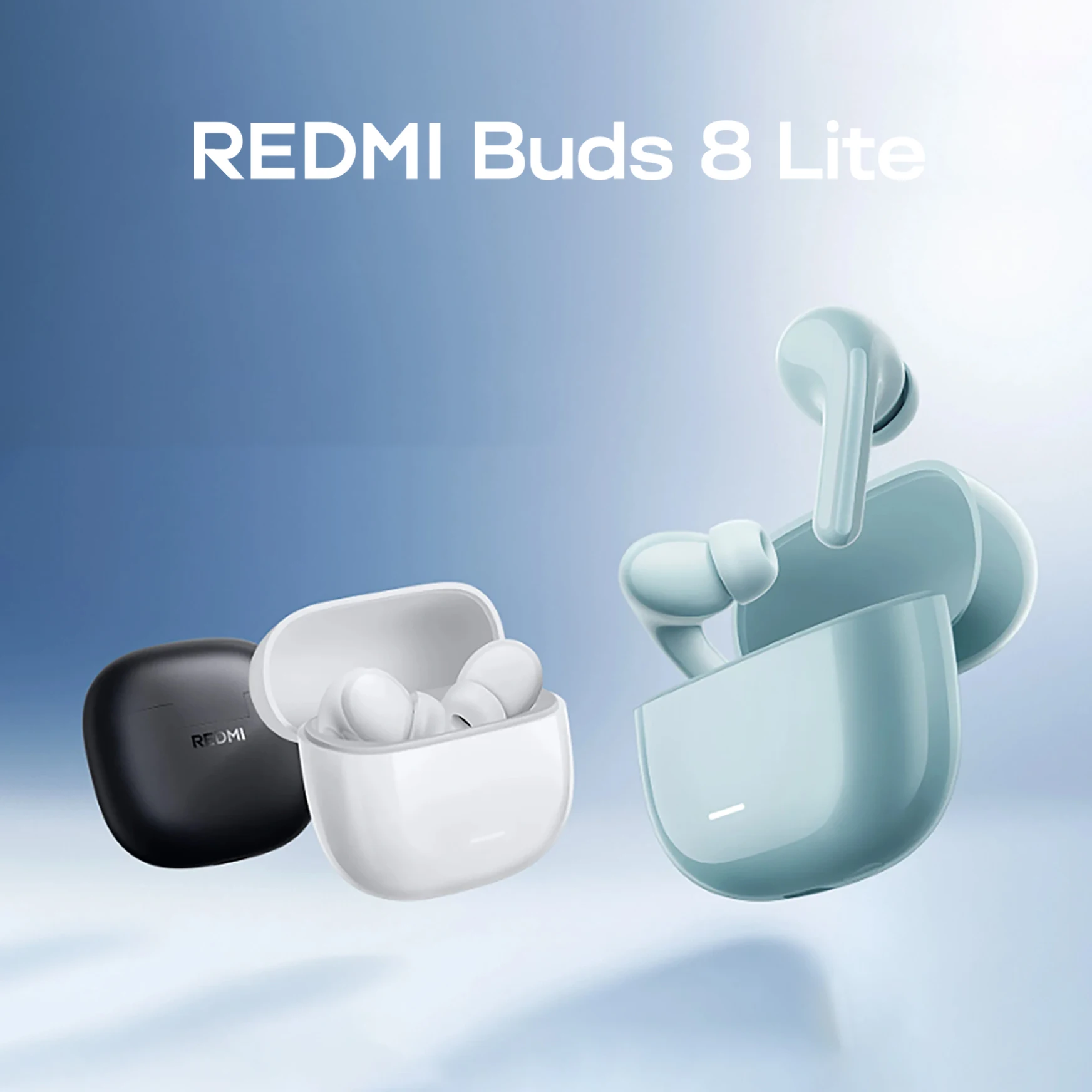 Xiaomi Redmi Buds 8 Lite Blau / Schwarz / Weiß TWS Bluetooth 5.4 Ohrhörer, 42dB ANC, 12,4mm Treiber, 36 Stunden Wiedergabe, Dual-Mikrofon AI Anrufgeräuschunterdrückung, IP54 Wasserdichte