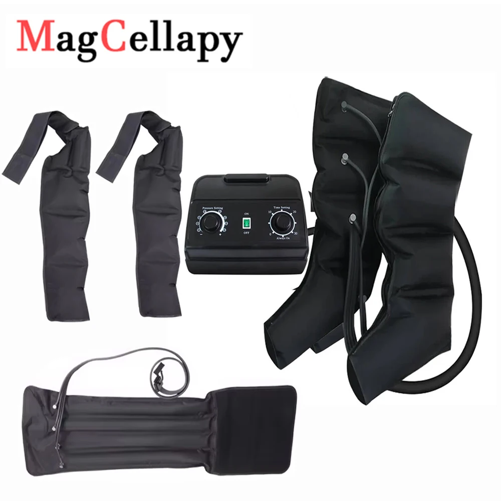 4-Chamber Compression Circulation Leg Massager With Arms And Abdomen For Full Body Relaxation Muscle Recovery Air Compression