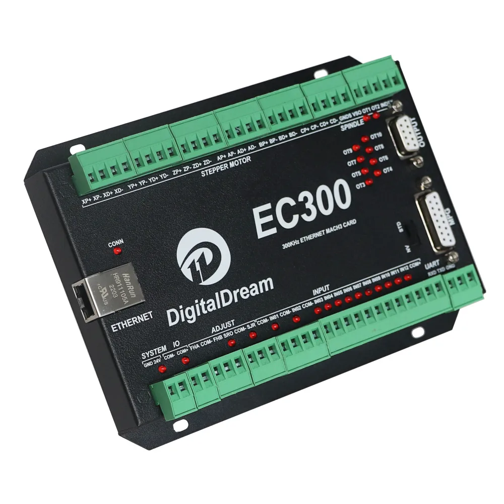 Imagem -02 - Ethernet Cnc Controlador Ec300 Eixos Cartão de Controle de Movimento para Máquina de Gravura Cnc para Metal e Plástico Mach3