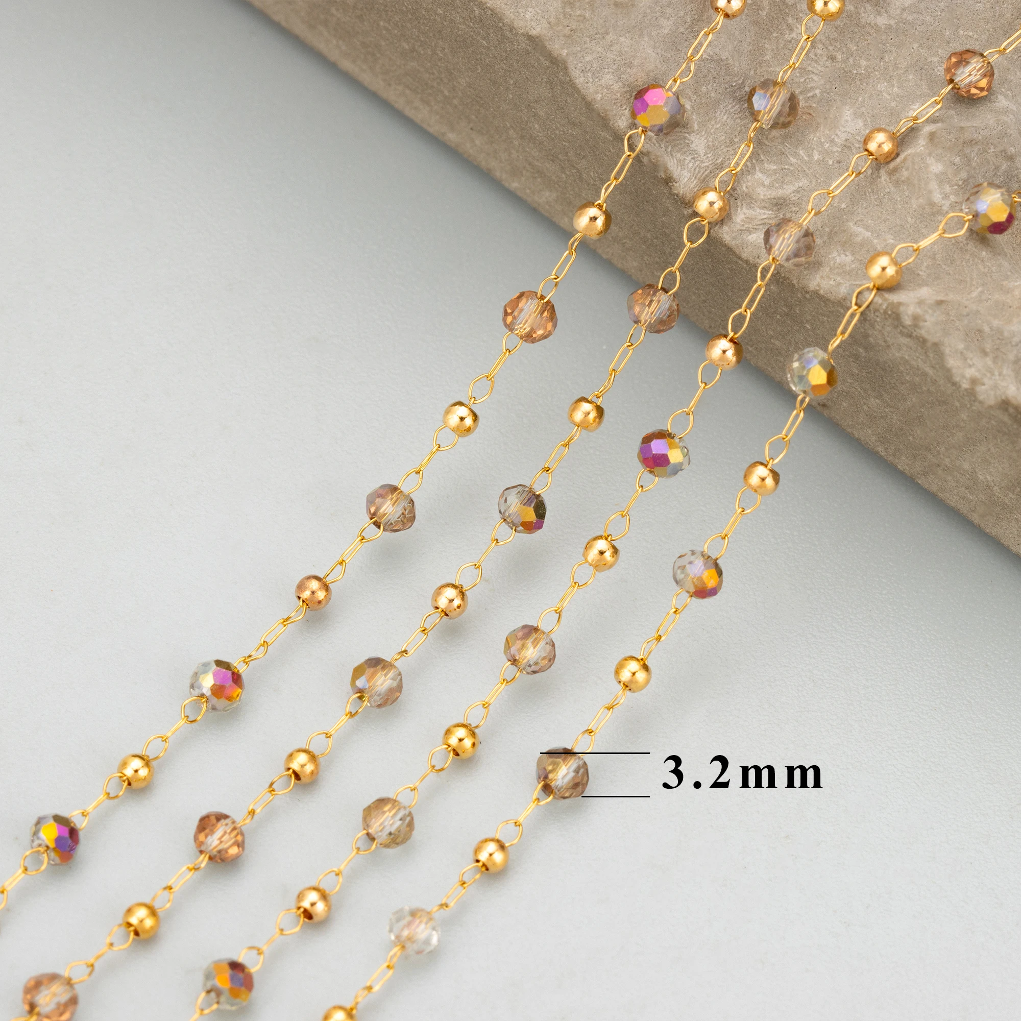 GUFEATHER C342,chain,natural beads,stainless steel,nickel free,hand made,jewelry making findings,diy bracelet necklace,1m/lot