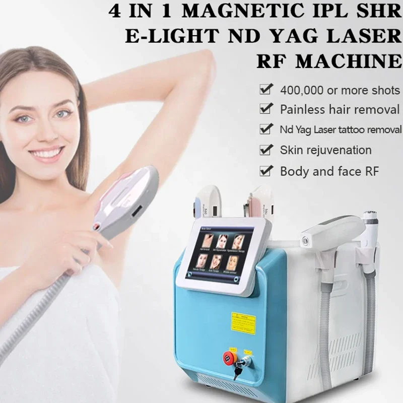 

Newest 4 in 1 Hair Removal Laser IPL Multifunctional Nd Yag Laser Tattoo Removal RF Face Lift Machine