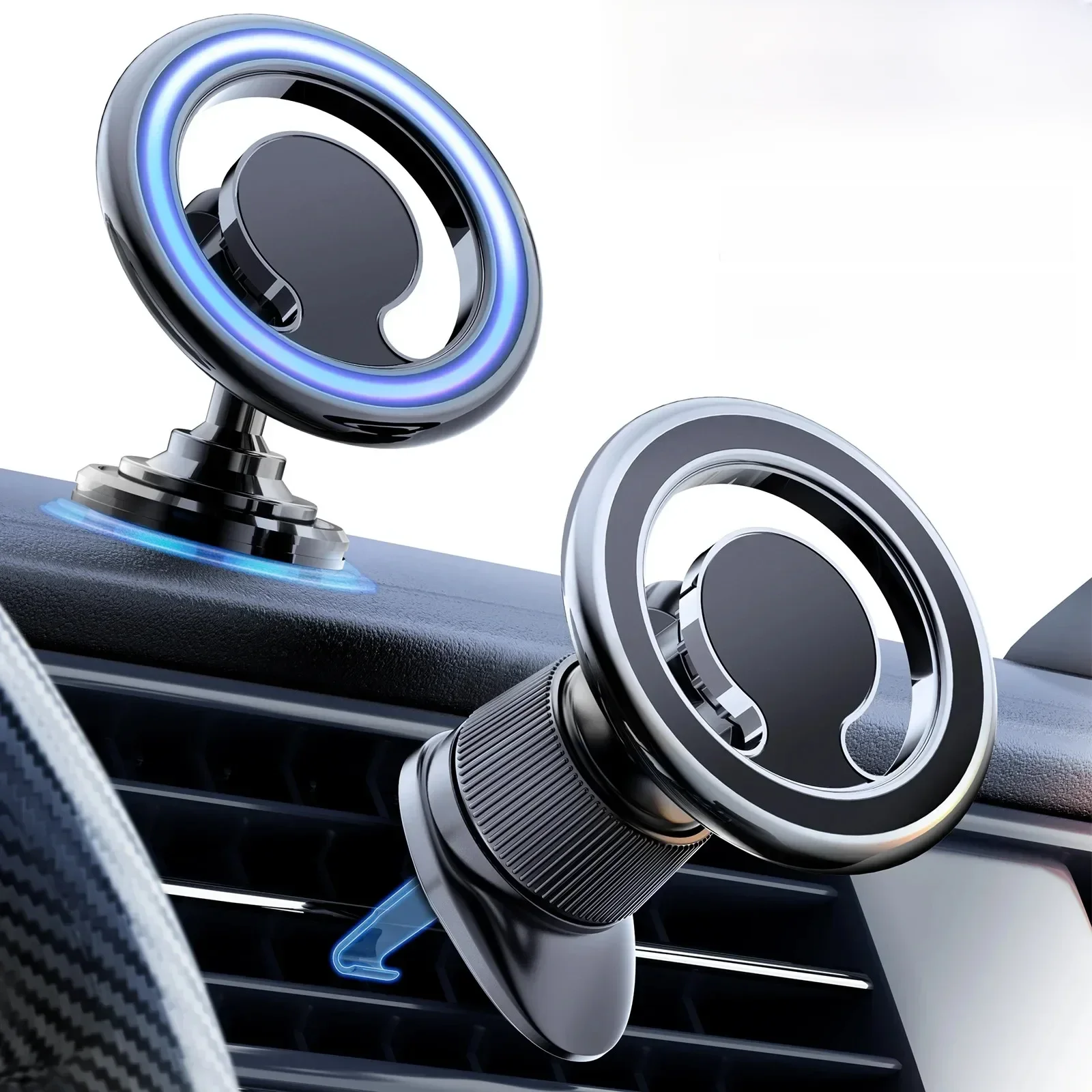 Magnetische autotelefoonhouder Stand Macsafe Ondersteuning in auto voor iPhone 13 14 15 Pro Max Mini Magneet Auto-ontluchter Clip Mobiele telefoonhouder - afbeelding 2