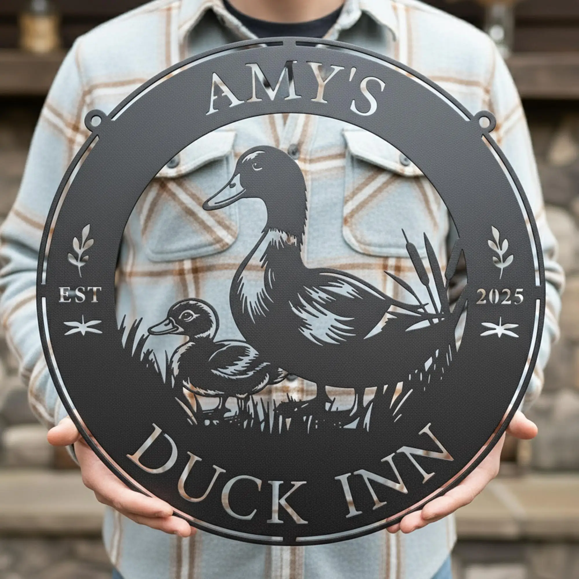 Custom Duck Metal Sign,Personalized Duck Name Sign,Duck Inn Outline Wall Art,Duck Lover Gift Sign,Duck Inn Metal Sign