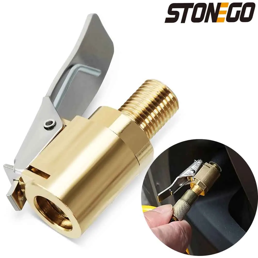 

Car Pump Valve Clamp, 8mm Air Chuck Clamp for Car and Truck Tire Inflator, Brass Connector