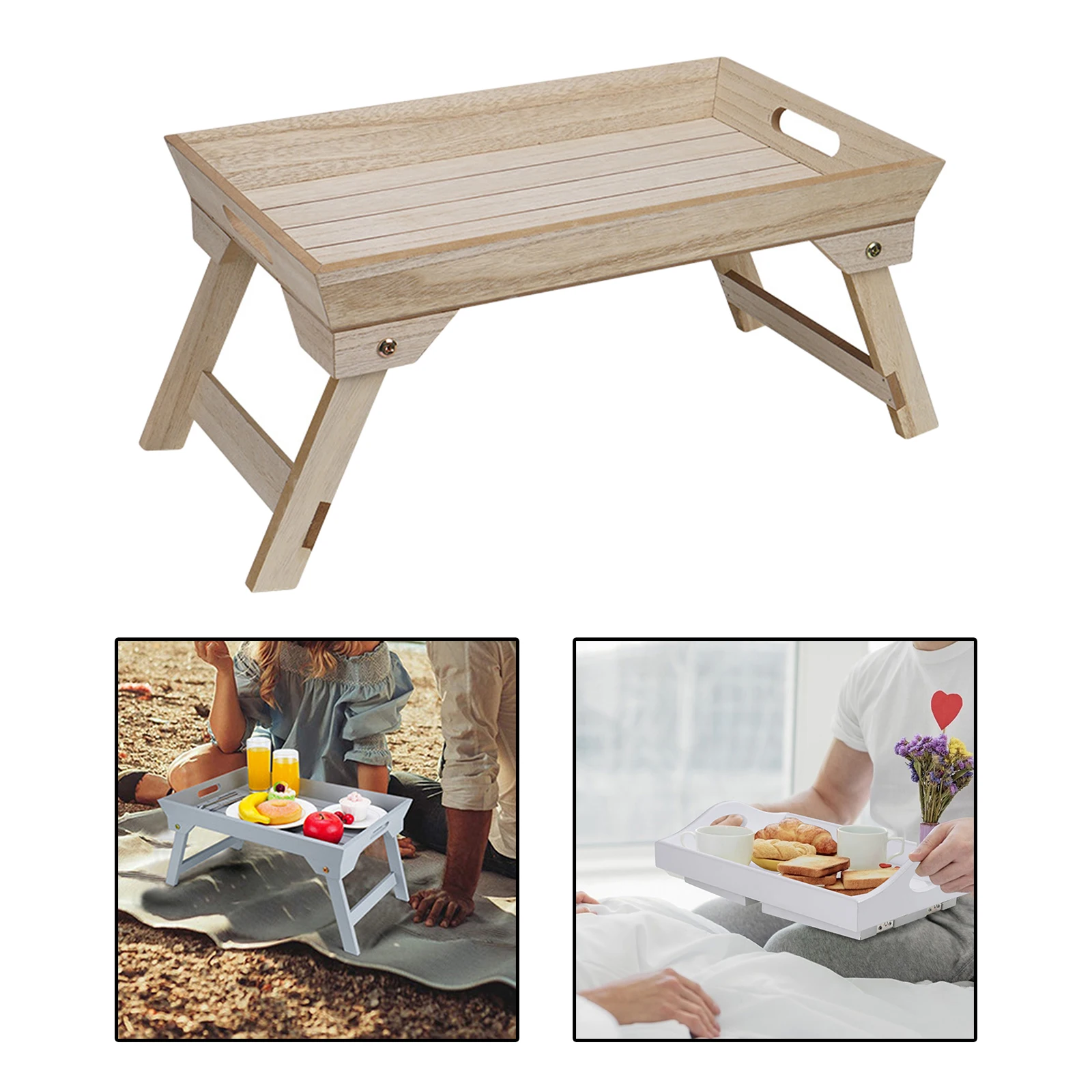 Multi Function Clip On Sofa Tray with Foldable Legs Armrest Snack Tray Laptop Stand Serving Table for Bed Coffee Breakfast Floor